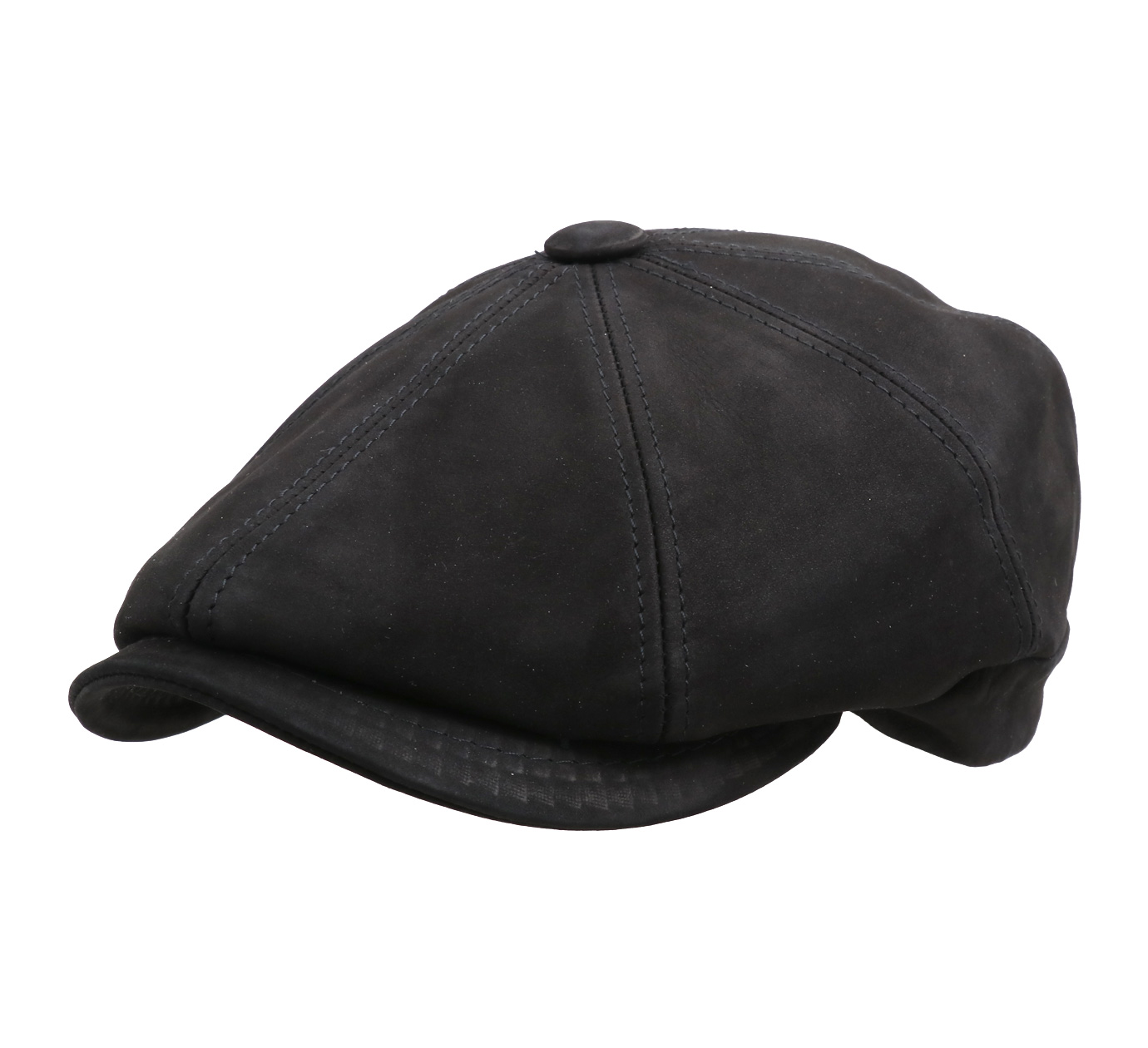 Classic Italy  Men's Tellyn  Leather Newsboy Cap Water Repellent
