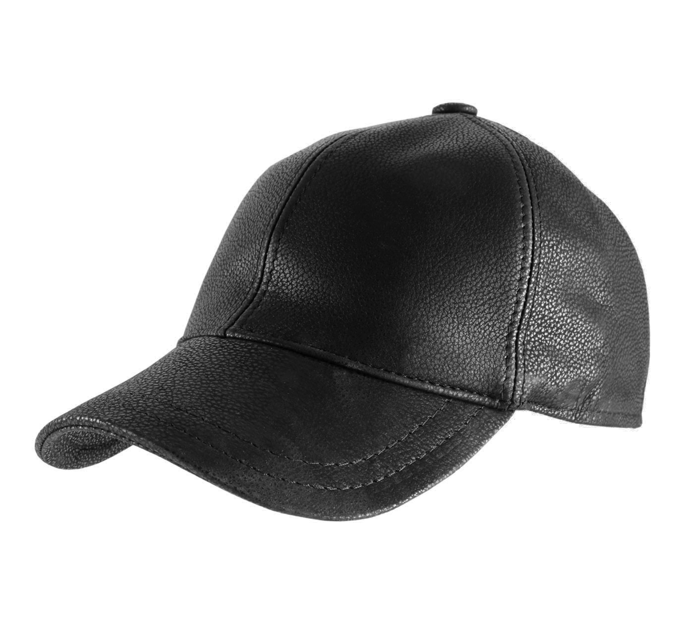 Albsales Unisex Leather Baseball Cap - Adjustable Outdoor Biker Hat For All Seasons
