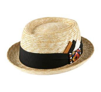 chapeau porkpie paille Aztèque