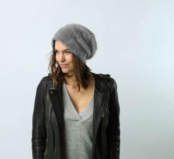 bonnet fourrure Angora Beanie