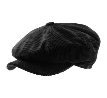 Casquette gavroche côtelée noir femme